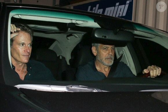 George Clooney et Rande Gerber quittent le restaurant Craig's à West Hollywood, Los Angeles, Californie, Etats-Unis, le 6 mars 2020.