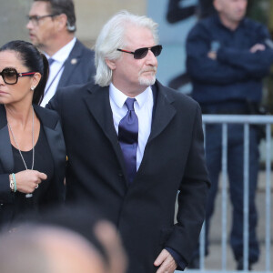 Patrick Sébastien et sa femme Nathalie (dite Nana) - Arrivées en l'église Saint-Sulpice pour les obsèques de l'ancien président de la République Jacques Chirac à Paris. Un service solennel sera présidé par le président de la République. Le 30 septembre 2019 © Dominique Jacovides / Bestimage 