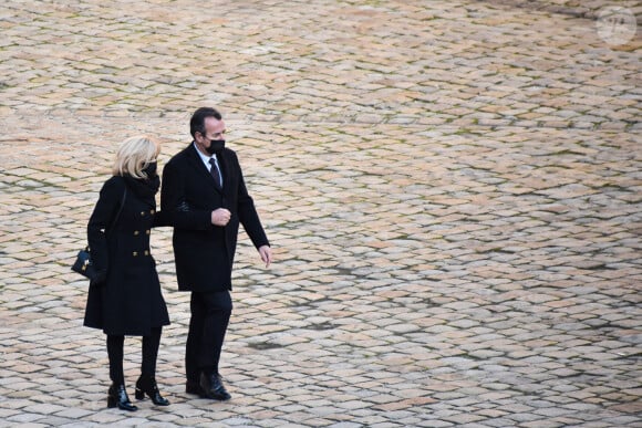 Brigitte Macron ( Première Dame ) lors de l'hommage national rendu à Daniel Cordier aux Invalides à Paris le 26 novembre 2020. © Federico Pestallini / Panoramic / Bestimage 