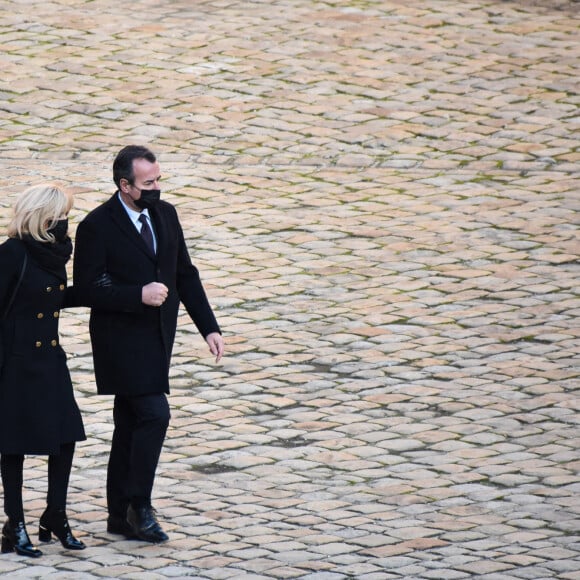 Brigitte Macron ( Première Dame ) lors de l'hommage national rendu à Daniel Cordier aux Invalides à Paris le 26 novembre 2020. © Federico Pestallini / Panoramic / Bestimage 