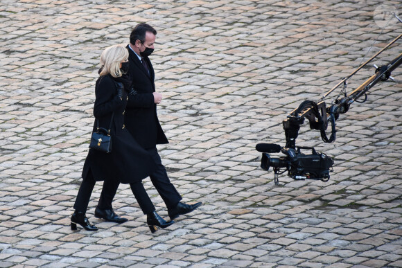 Brigitte Macron ( Première Dame ) lors de l'hommage national rendu à Daniel Cordier aux Invalides à Paris le 26 novembre 2020. © Federico Pestallini / Panoramic / Bestimage 