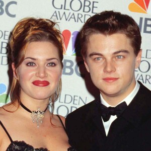 Kate Winslet, Leonardo DiCaprio aux Golden Globes en 1998.