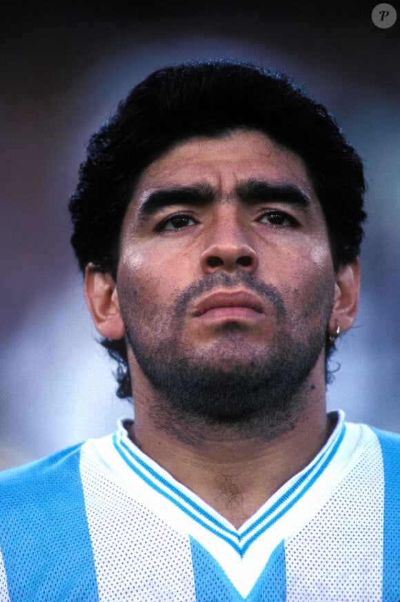 Archives - Diego Maradona lors de la Coupe du Monde de football 1990. Le 3 juillet 1990 © Antonio Suarez / Zuma Press / Bestimage
