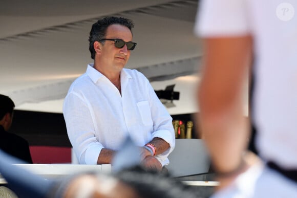 Olivier Sarkozy, le mari de Mary-Kate Olsen, qui participe à la compétition, durant le Longines Global Champions Tour de Monaco sur le port de Monaco. Le 27 juin 2019. © Bruno Bebert / Bestimage