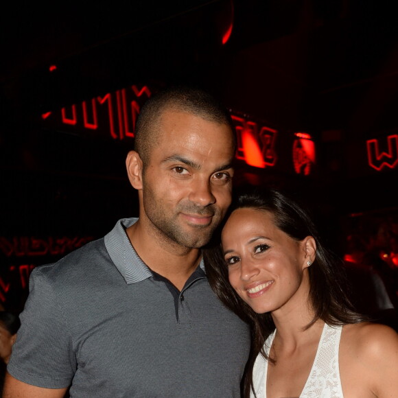 Exclusif - Tony Parker et sa femme Axelle Francine - Soirée Eleven Paris au VIP Room de Saint-Tropez, le 29 juillet 2018. © Rachid Bellak/Bestimage 