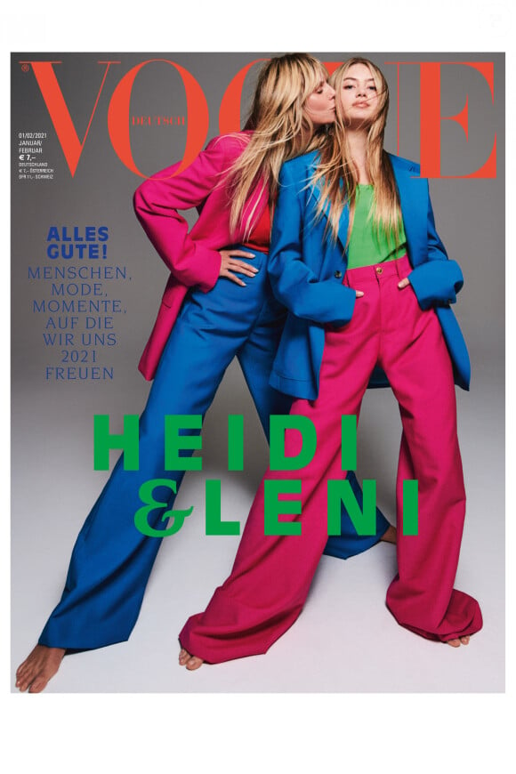 Heidi Klum et sa fille Leni en couverture du nouveau numéro de l'édition allemande de Vogue.