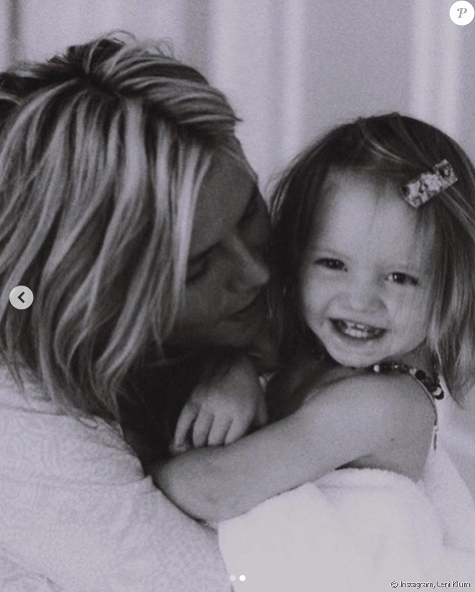 Heidi Klum et sa fille Leni Klum enfant. Photo publiée en mai 2020.