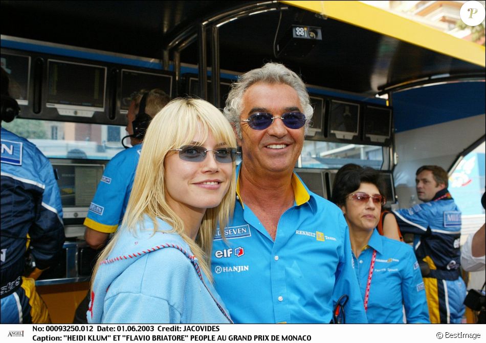 Heidi Klum et Flavio Briatore à Monaco. Juin 2003.