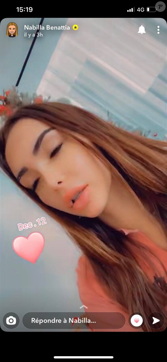 Nabilla et Thomas Vergara sur Snapchat, le 12 décembre 2020.