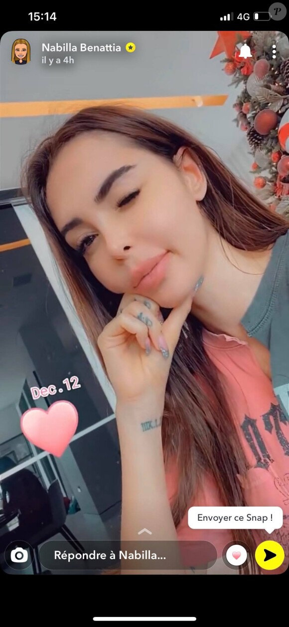 Nabilla et Thomas Vergara sur Snapchat, le 12 décembre 2020.