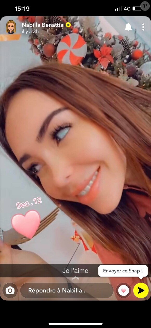 Nabilla et Thomas Vergara sur Snapchat, le 12 décembre 2020.