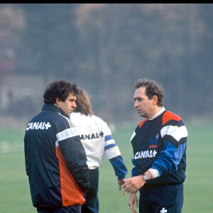 Gerard Houllier et Michel Platini en 1988.