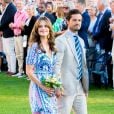 La princesse Sofia de Suède (Sofia Hellqvist) et son mari le prince Carl Philip de Suède - La famille royale de Suède célèbre l'anniversaire (42 ans) de la princesse Victoria de Suède à la Villa Solliden à Oland en Suède, le 14 juillet 2019.
