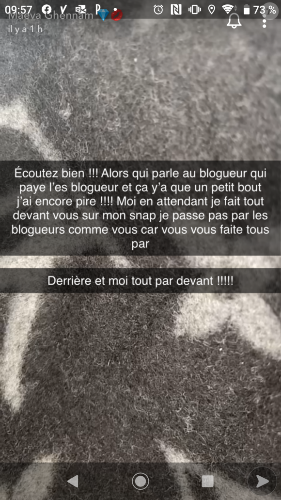 Maeva Ghennam en guerre contre la JLC Family sur Snapchat.