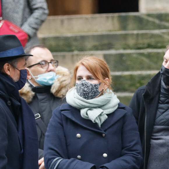 Alexandre Brasseur, Ariane Séguillon - Sorties - Obsèques de l'acteur Claude Brasseur en l'église Saint-Roch à Paris le 29 décembre 2020.