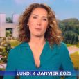 Marie-Sophie Lacarrau lors de son premier JT de 13h de TF1, le 4 janvier 2021
