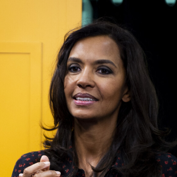 Karine Le Marchand (marraine de la CNDP (Commission nationale du débat public) et animatrice de lémission "L'amour est dans le pré") au 57ème salon International de l'Agriculture au parc des expositions de la porte de Versailles à Paris, France, le 23 février 2020. © Jean-Baptiste Autissier/Panoramic/Bestimage