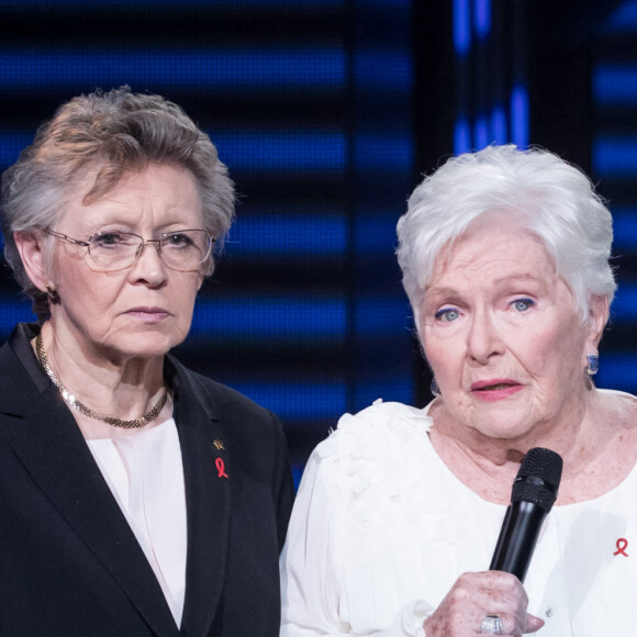 Exclusif - Françoise Barré-Sinoussi, Line Renaud - Enregistrement de l'émission "100 ans de comédies musicales pour le Sidaction", diffusée sur France 2. Le 10 mars 2020. © Moreau-Perusseau / Bestimage