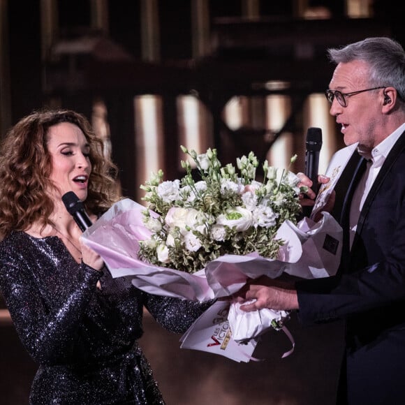 Marie-Sophie Lacarrau et Laurent Ruquier - 35e cérémonie des Victoires de la musique à la Seine musicale de Boulogne-Billancourt, le 14 février 2020. © Cyril Moreau/Bestimage