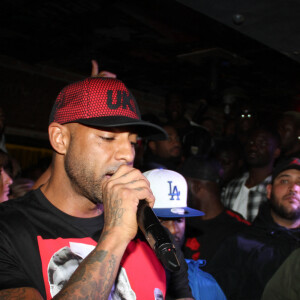 Le rappeur Booba en concert pour la promotion de son D.U.C Whisky au Hobo club à Paris, France, le 22 octobre 2017. © Phiilippe Baldini/Bestimage