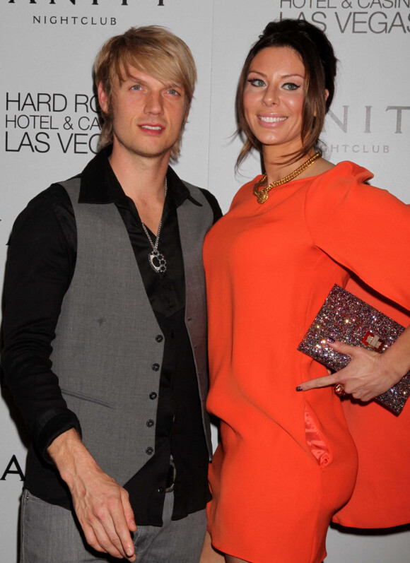 Nick Carter (Backstreet Boys) fête son anniversaire au Club Vanity à Las Vegas avec sa petite-amie Lauren Kitt. Le 28 janvier 2012.