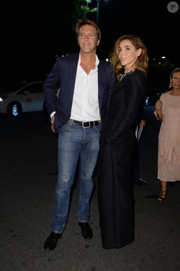 Le prince Emmanuel Philibert de Savoie et Clotilde Courau (princesse de Savoie) - Arrivées des people à la soirée "Vogue 50 Archive" lors de la fashion week de Milan. Le 21 septembre 2014 