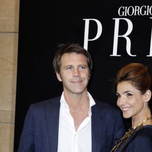 Le prince Emmanuel-Philibert de Savoie et la Princesse Clotilde de Savoie (Clotilde Courau) - Photocall du défilé de mode Haute-Couture Automne-Hiver 2013/2014 "Armani" à Paris le 2 juillet 2013. 