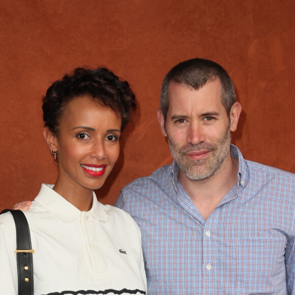 Sonia Rolland et son compagnon Jalil Lespert au village lors des internationaux de tennis de Roland Garros à Paris, le 10 juin 2018. © Moreau-Jacovides/Bestimage