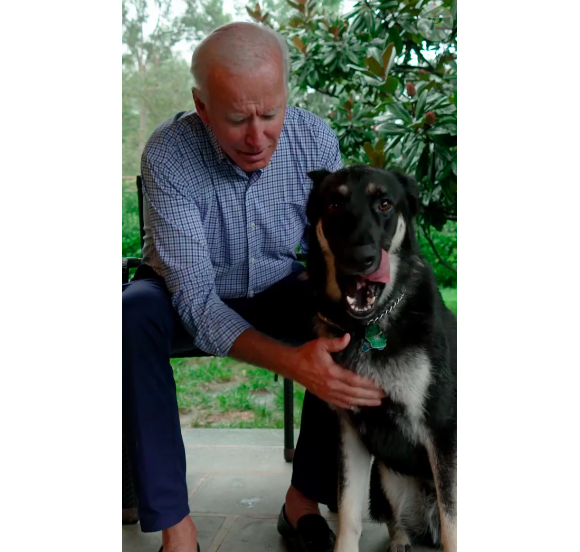 Joe Biden et son chien Major sur Instagram, octobre 2020.