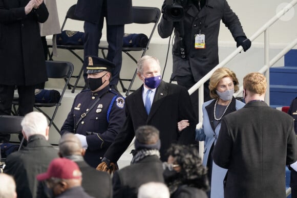 President George H.W. Bush et Laura Bush - Cérémonie d'investiture de Joe Biden comme 46e président des Etats-Unis à Washington, le 20 janvier 2021.