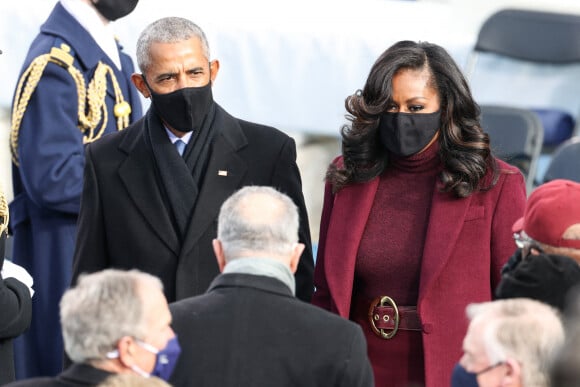 Barack Obama et Michelle Obama - Cérémonie d'investiture de Joe Biden comme 46e président des Etats-Unis à Washington