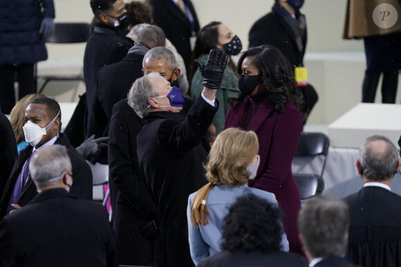 George W. Bush et Michelle Obama - Cérémonie d'investiture de Joe Biden comme 46e président des Etats-Unis à Washington, le 20 janvier 2021.