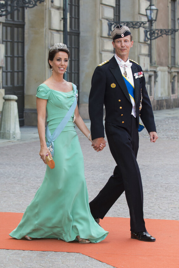 Le prince Joachim et la princesse Marie de Danemark - Arrivées au mariage du prince Carl Philip de Suède et Sofia Hellqvist à la chapelle du palais royal à Stockholm. Le 13 juin 2015