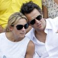 Anne-Sophie Lapix et son mari Arthur Sadoun - Célébrités dans les tribunes des internationaux de France de tennis de Roland Garros à Paris