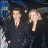 Jeane Manson et son ex-mari Richard Berry au restaurant à Paris, dans les années 80.
