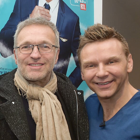 Laurent Ruquier et JeanFi Janssens au cocktail après la générale du spectacle "JeanFi (Janssens) Décolle" à l'Alhambra à Paris, le 7 décembre 2017. © Giancarlo Gorassini/Bestimage 