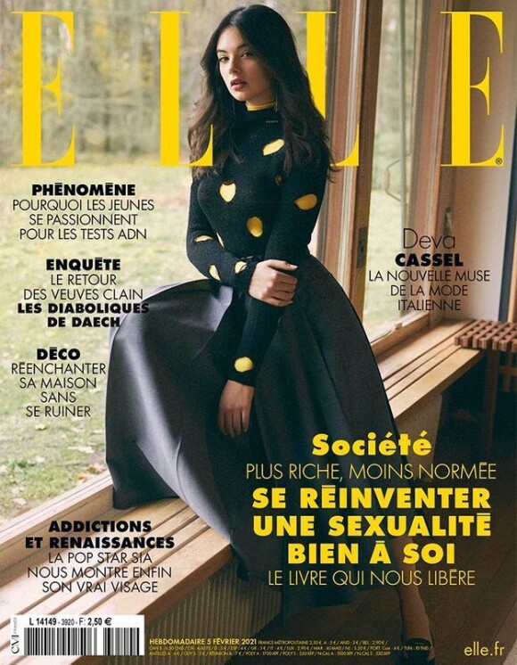 Deva Cassel, la fille de Monica Bellucci et Vincent Cassel, figure en couverture du magazine Elle.