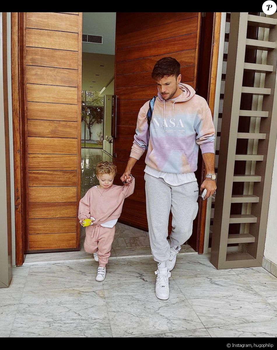 Hugo Philip avec son fils Marlon (2 ans) sur Instagram