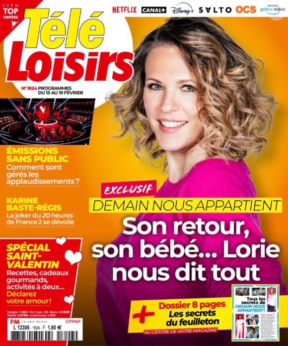 Retrouvez l'interview de Lorie Pester dans le magazine Télé Loisir, n° 1824 du 8 février 2021.