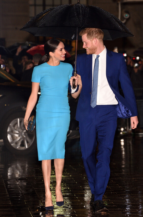 Le prince Harry, duc de Sussex, et Meghan Markle, duchesse de Sussex arrivent à la cérémonie des Endeavour Fund Awards à Londres le 5 mars 2020.