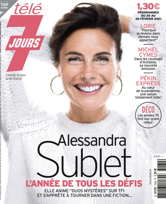 Alessandra Sublet en couverture du magazine "Télé 7 Jours".