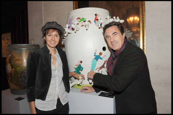 Valérie Bonneton et son homme - soirée pour le grand vin du Laguedoc Château Puech-Haut à l'hôtel Westin à Paris. 