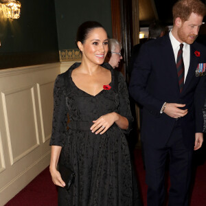 Le prince Harry, duc de Sussex, et Meghan Markle, duchesse de Sussex - La famille royale assiste au Royal British Legion Festival of Remembrance au Royal Albert Hall à Kensington, Londres, le 9 novembre 2019.