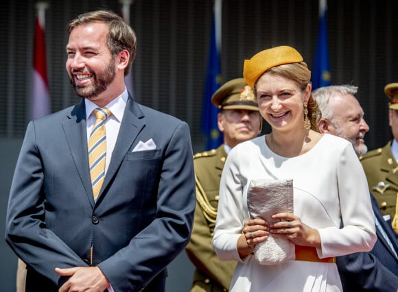 Le prince Guillaume de Luxembourg, la comtesse Stéphanie de Lannoy - Cérémonie de départ du roi Willem-Alexander des Pays-Bas et de la reine Maxima devant le palais Grand Ducale à Luxembourg le 25 mai 2018