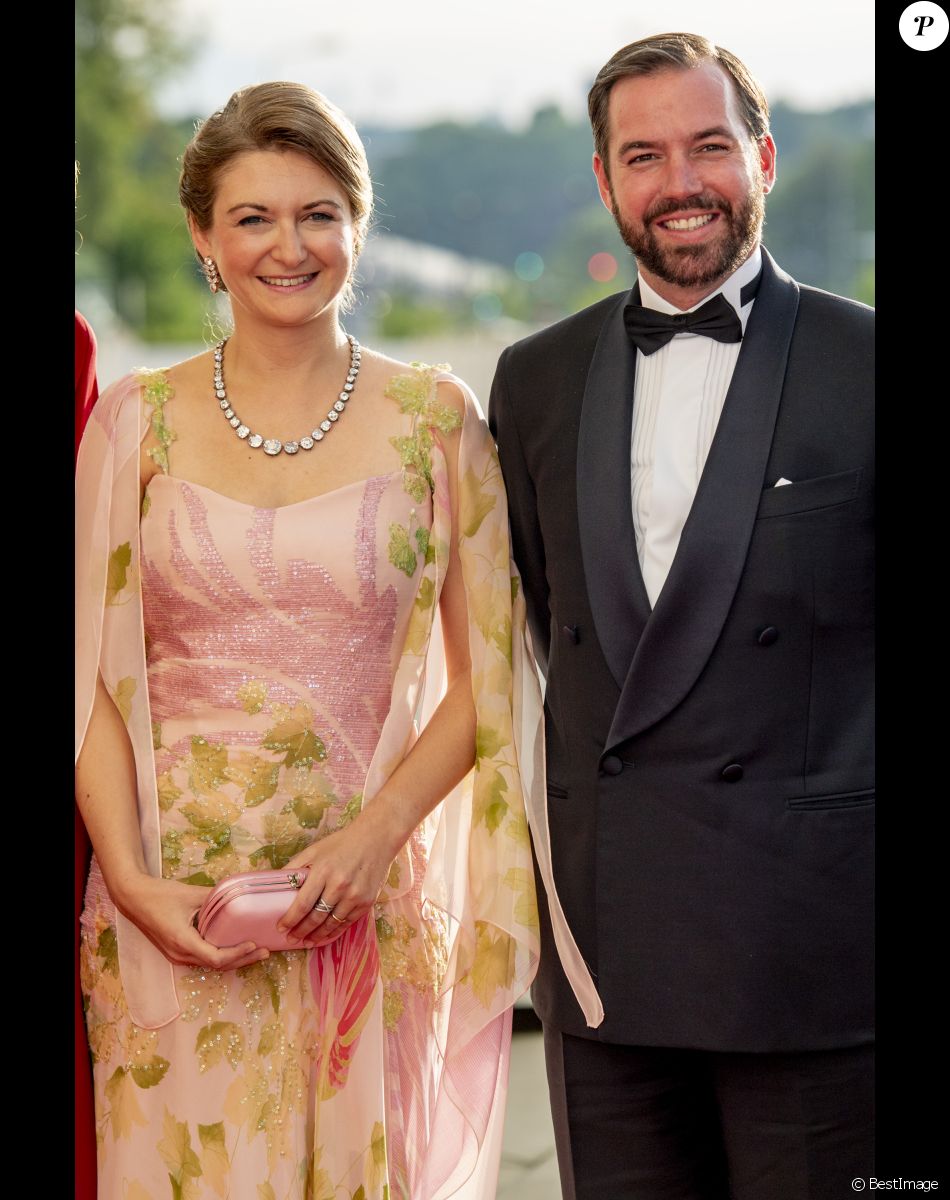 Le prince Guillaume de Luxembourg et la comtesse Stephanie de Lannoy - Le couple royal des Pays-Bas à leur arrivée à la philharmonie, à l'occasion de leur visite officielle de 3 jours au Luxembourg. Le 24 mai 2018