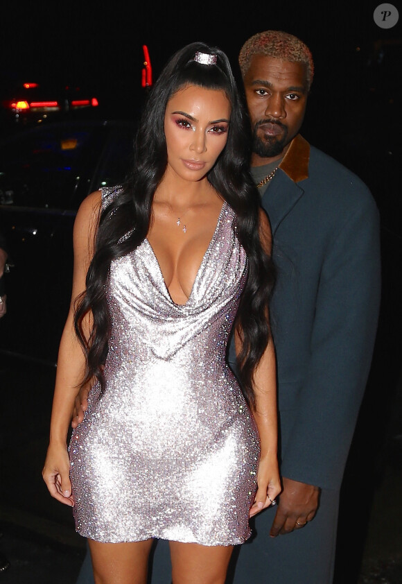 Kim Kardashian et son mari Kanye West - Les célébrités arrivent au défilé de mode Versace à New York, le 2 décembre 2018.