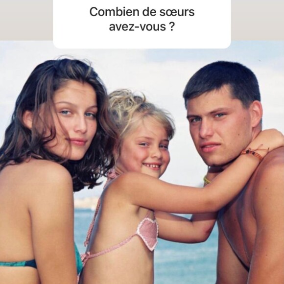 Laetitia Casta, sa soeur Marie-Ange Casta et son frère Jean-Baptiste, sur Instagram le 21 février 2021.