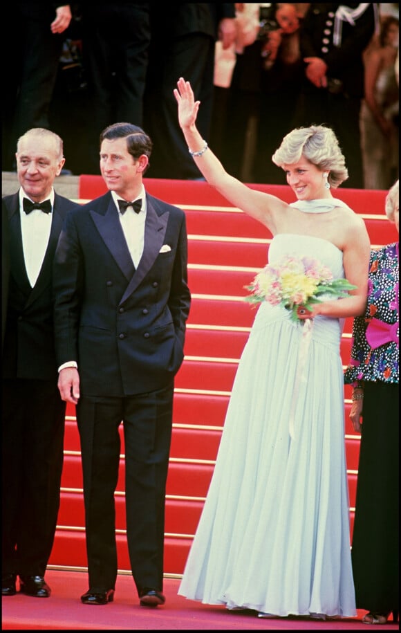 Diana et charles au Festival de Cannes en 1987.