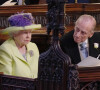 La reine Elizabeth II d'Angleterre et Le prince Philip, duc d'Edimbourg,- Cérémonie de mariage du prince Harry et de Meghan Markle en la chapelle Saint-George au château de Windsor. 2019. 