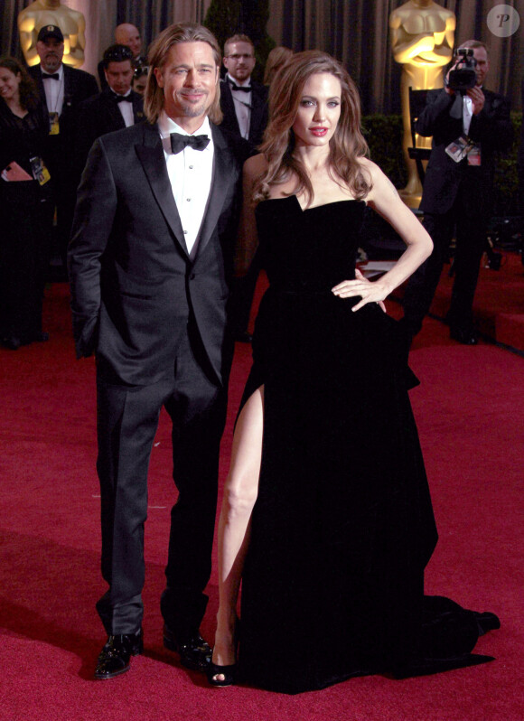 Brad Pitt et Angelina Jolie à la 84e cérémonie des Oscars le 26 février 2012.